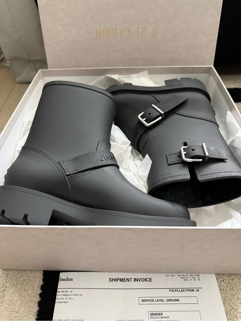 Women’s combat rain boot matte black